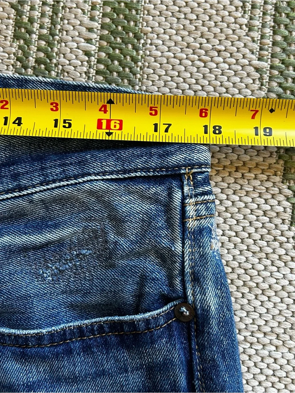 Polo by Ralph Lauren The Varick Blue Distressed Slim Straight Jeans 33x32